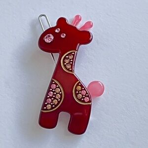 Vintage Aznavour Giraffe hair Clip - light brown / pink